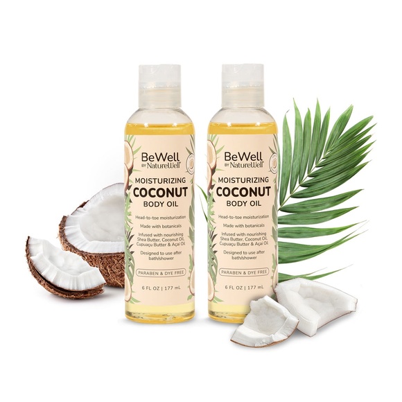 Be Well Nature Well Moisturizing Coconut Body  2 pack Oil 6 Fl Oz - Picture 2 of 2